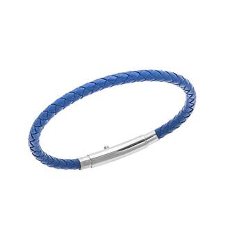 Βραχιόλι Senza Men&#039;s Steel Blue Leather Strap