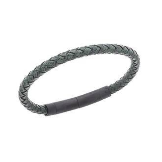 Βραχιόλι Senza Men&#039;s Steel Chaki Leather Strap