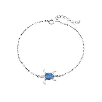 Βραχιόλι Senza από ασήμι 925, χελωνίτσα με Opal