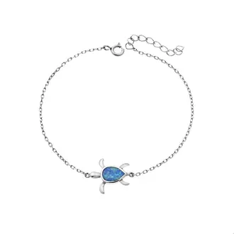 Βραχιόλι Senza από ασήμι 925, χελωνίτσα με Opal