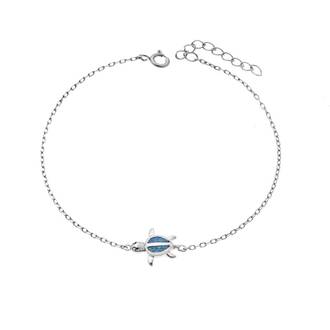 Βραχιόλι Senza από ασήμι 925, χελωνίτσα με Opal