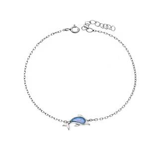 Βραχιόλι Senza από ασήμι 925, δελφίνι με Opal