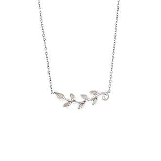 Κολιέ Senza από ασήμι 925, κλαδάκι με Opal