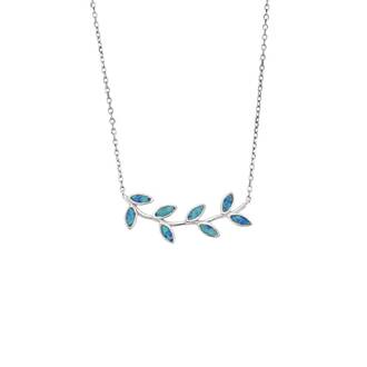 Κολιέ Senza από ασήμι 925, κλαδάκι με Opal
