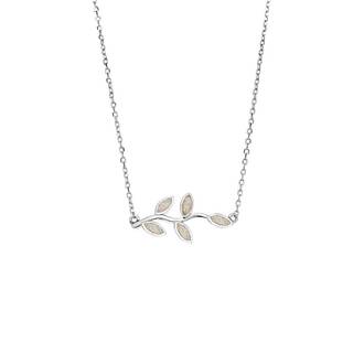 Kολιέ Senza από ασήμι 925, κλαδάκι με Opal