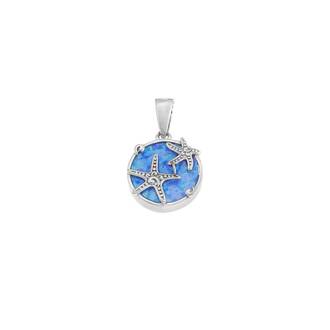 Μοτίφ Senza από ασήμι 925, κύκλος με Opal και αστερίες