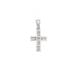 Μοτίφ Senza από ασήμι 925, Σταυρός με Opal
