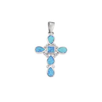 Μοτίφ Senza από ασήμι 925, Σταυρός με Opal