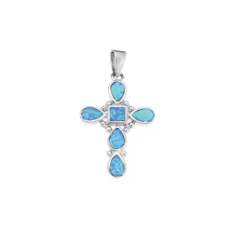 Μοτίφ Senza από ασήμι 925, Σταυρός με Opal