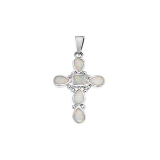 Μοτίφ Senza από ασήμι 925, Σταυρός με Opal