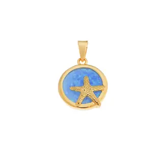 Μοτίφ Senza από επιχρυσωμένο ασήμι 925, κύκλος με Opal και αστερία