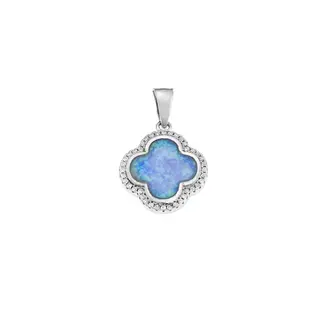 Μοτίφ Senza από ασήμι 925, Σταυρός με Opal και ζιργκόν