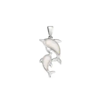 Μοτίφ Senza από ασήμι 925, Δελφίνια με Opal