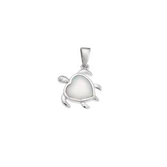 Μοτίφ Senza από ασήμι 925, χελωνίτσα-καρδιά με Opal