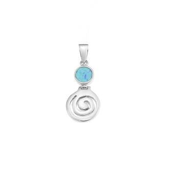 Μοτίφ Senza από ασήμι 925, κύκλος με Opal και σπείρα