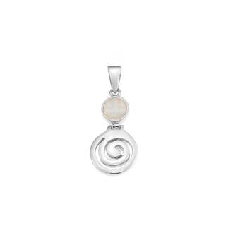 Μοτίφ Senza από ασήμι 925, κύκλος με Opal και σπείρα
