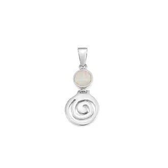 Μοτίφ Senza από ασήμι 925, κύκλος με Opal και σπείρα