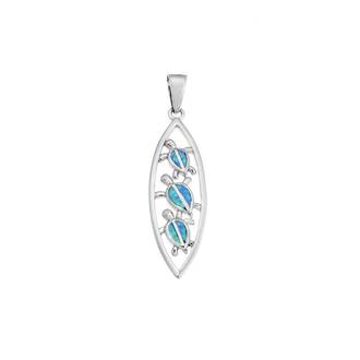 Μοτίφ Senza από ασήμι 925, τριπλή χελωνίτσα με Opal