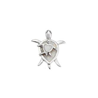 Μοτίφ Senza από ασήμι 925, διπλή χελωνίτσα με Opal