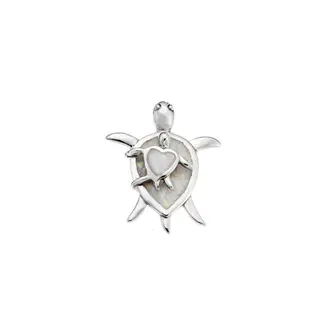 Μοτίφ Senza από ασήμι 925, διπλή χελωνίτσα με Opal