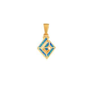 Μοτίφ Senza από επιχρυσωμένο ασήμι 925, ρόμβος με Opal