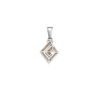 Μοτίφ Senza από ασήμι 925, ρόμβος με Opal