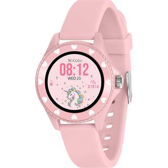 TIKKERS Series 34 Girls Smartwatch Pink Silicone Strap TKS34-0022