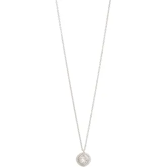 PRINCESILVERO Rosette Necklace With White Zircon in 925 Silver 45cm 4A-KD115-1