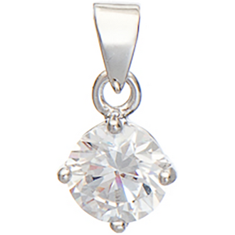 PRINCESILVERO Solitaire Round Pendant 6mm in 925 Silver 5TV-MD003-1