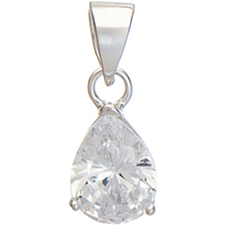 PRINCESILVERO Teardrop Solitaire Pendant 6mmx8mm in 925 Silver 5TV-MD007-1