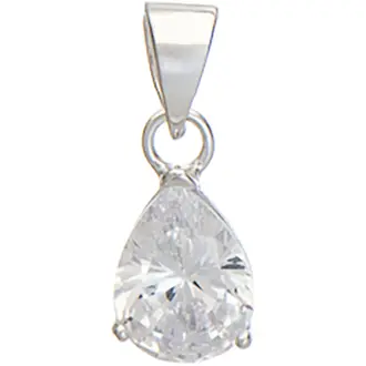PRINCESILVERO Μενταγιόν Μονόπετρο Δάκρυ 6mmx8mm Από Ασήμι 925 5TV-MD007-1