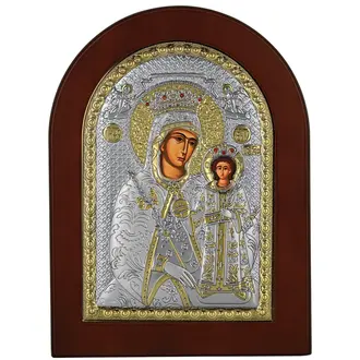 PRINCESILVERO Εικόνα Παναγία Των Ρόδων Από Ασήμι 925 Με Ξύλινη Πλάτη 15x21 MA/E1123BX