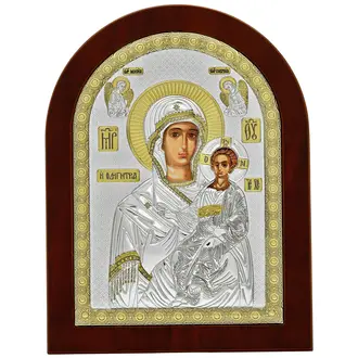 PRINCESILVERO Εικόνα Παναγία Οδηγήτρια Από Ασήμι 925 Με Ξύλινη Πλάτη 15x21 MA/E1156BX
