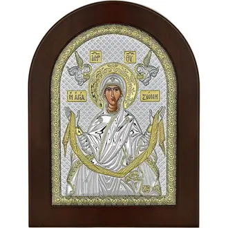 PRINCESILVERO Εικόνα Αγία Ζώνη Από Ασήμι 925 Με Ξύλινη Πλάτη 15x21 MA/E1149BX