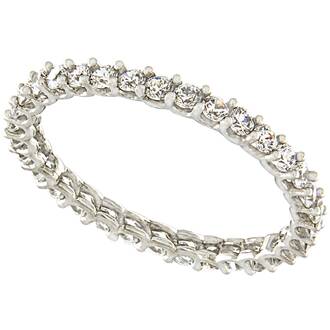 FACADORO 14K White Gold Eternity Ring With White Zircon ΔΚΤ-000460