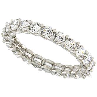 FACADORO 14K White Gold Eternity Ring With White Zircon ΔΚΤ-000503