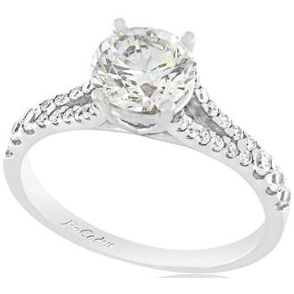 FACADORO 14K White Gold Solitaire Ring With White Zircon ΔΚΤ-000520