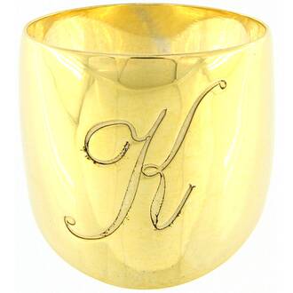 FACADORO 14K Yellow Gold Ring With Letter K ΔΚΤ-000581Χ-Κ