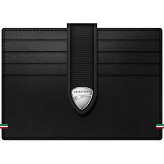 DUCATI Corse Sicuro Καρτοθήκη Μαύρη Από Δέρμα 105mm x 80mm DTLGD0000601