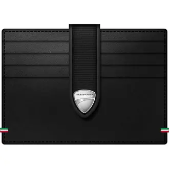 DUCATI Corse Sicuro Καρτοθήκη Μαύρη Από Δέρμα 105mm x 80mm DTLGD0000601