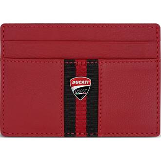 DUCATI Corse Sfida Καρτοθήκη Μαύρη Κόκκινη Από Δέρμα 105mm x 77mm DTLGD2200402