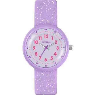 TIKKERS Girls' Purple Glitter Watch ATK1102