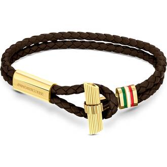 DUCATI Collezione T Leather Stainless Steel Bracelet DTAGB2136804