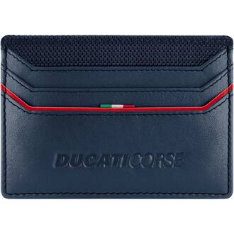 DUCATI Corse Elegante Καρτοθήκη Μπλε Από Δέρμα 105mm x 77mm DTLGD2000302