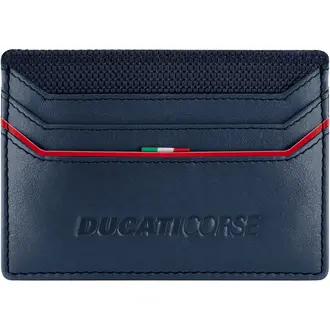 DUCATI Corse Elegante Καρτοθήκη Μπλε Από Δέρμα 105mm x 77mm DTLGD2000302