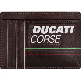 DUCATI Corse Stile Καρτοθήκη Καφέ Από Δέρμα 105mm x 77mm DTLGD2200602