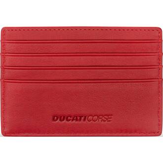 DUCATI Corse Tectonic Καρτοθήκη Μαύρη Κόκκινη Από Δέρμα 105mm x 77mm DTLGD2200901