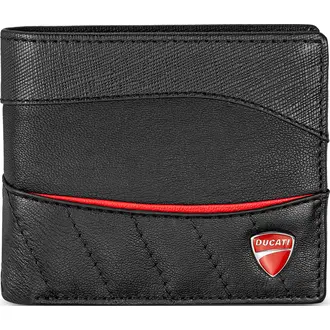 DUCATI Enzo Πορτοφόλι Μαύρο Από Δέρμα 110mm x 90mm DTLGW0000205