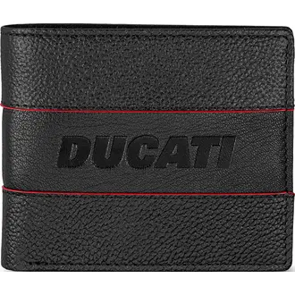 DUCATI Formale Πορτοφόλι Μαύρο Από Δέρμα 110mm x 90mm DTLGW2201301