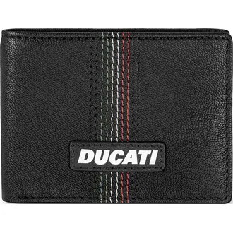DUCATI Valore Πορτοφόλι Μαύρο Από Δέρμα 105mm x 80mm DTLGW2201401
